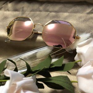 Ray-Ban Sunglasses, 54mm, Gold Frame, Cherry Blossom Pink